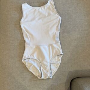 Eleve Allison White Leotard - Child Medium
